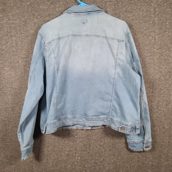 Simply Emma Women's Light Blue Jean Jacket Size 2X - Picture 11 of 14